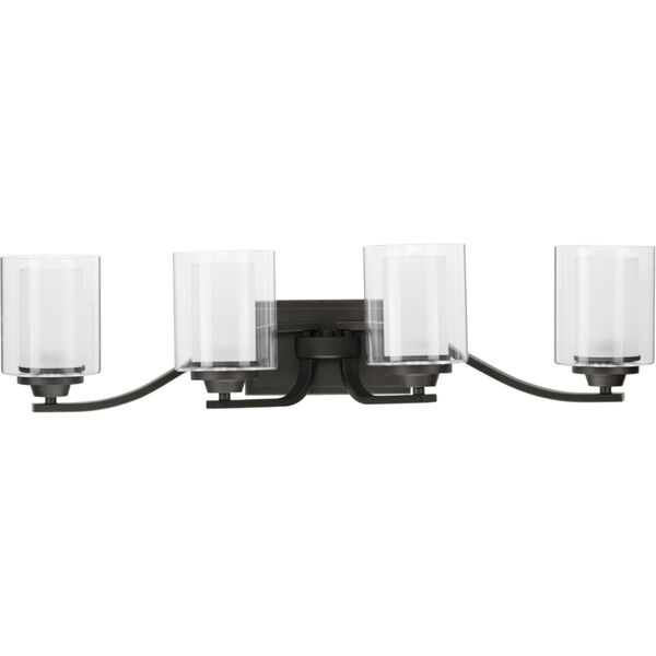Kene Graphite 31-Inch Four-Light Bath Vanity with Clear Shade, image 1