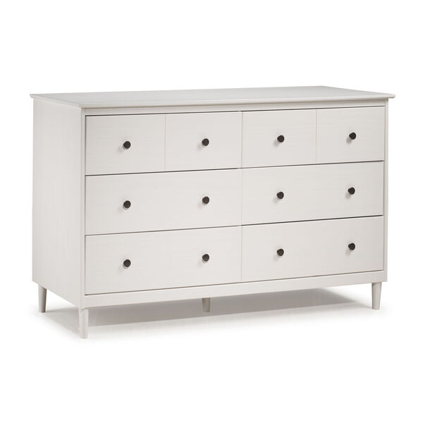 White Six Drawer Dresser, image 2