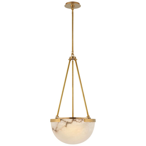 Melange Small Pendant in Antique-Burnished Brass with Alabaster by Kelly Wearstler, image 1