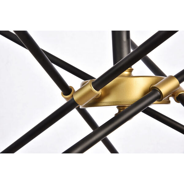Axel Black and Brass 10-Light Chandelier, image 4