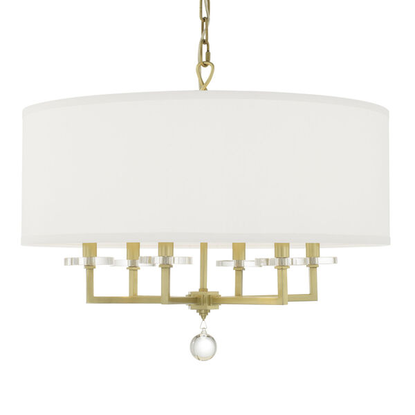 Paxton Antique Gold Six-Light Chandelier, image 1