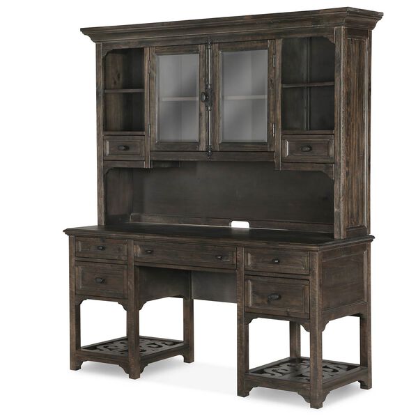 Bellamy Desk with Hutch in Weathered Peppercorn, image 2