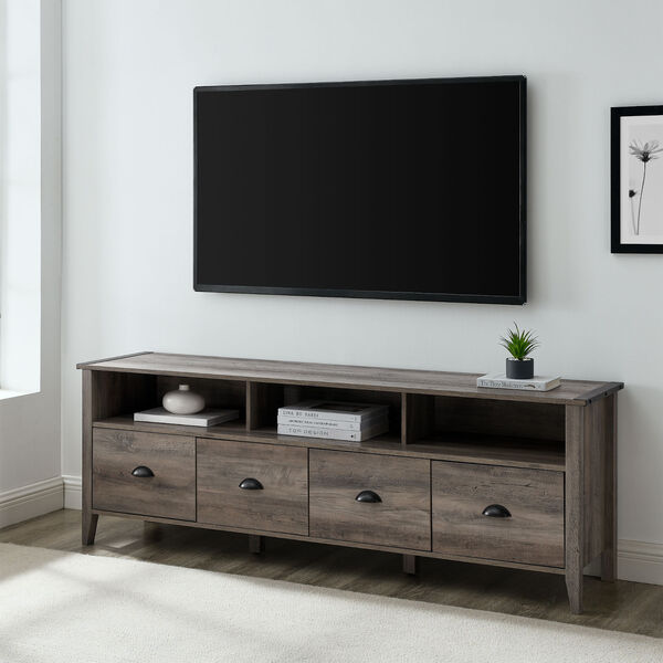 Clair Grey Wash TV Stand with Four Drawers, image 3