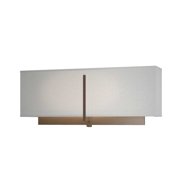 Exos Bronze Two-Light Square Sconce with Light Grey Shade, image 1