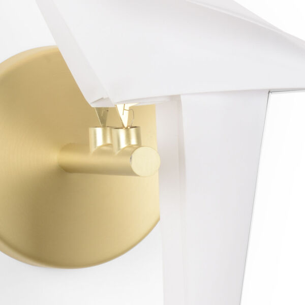 White and Gold One-Light Origami Bird Wall Sconce, image 2