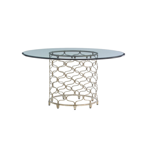 Laurel Canyon Silver Bollinger Round Dining Table With 60 In. Glass Top, image 1