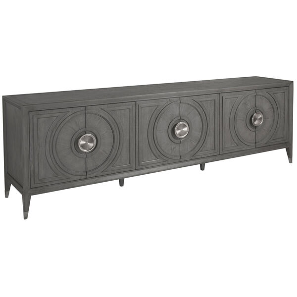 Signature Designs Gray and Brushed Nickel Appellation Long Media Console, image 1