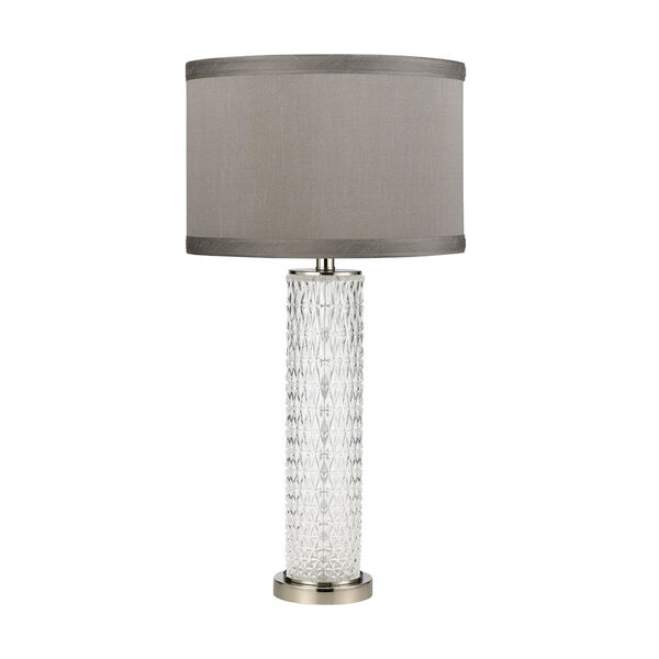 Chaufer Polished Nickel and Clear One-Light Table Lamp, image 2