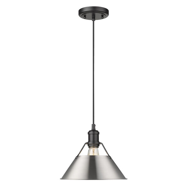 Orwell Matte Black 10-Inch One-Light Pendant with Pewter Shade, image 1