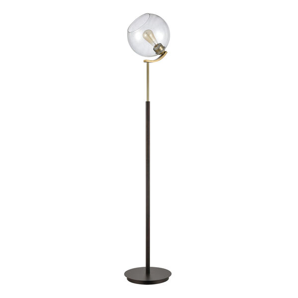 Collective Oil Rubbed Bronze, Antique Brass and Clear 11-Inch Floor Lamp, image 2