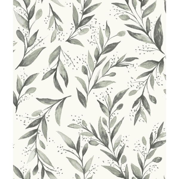 Olive Branch Charcoal Wallpaper - SAMPLE SWATCH ONLY, image 1