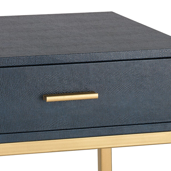 Navy Faux Shagreen with Gold Table, image 5