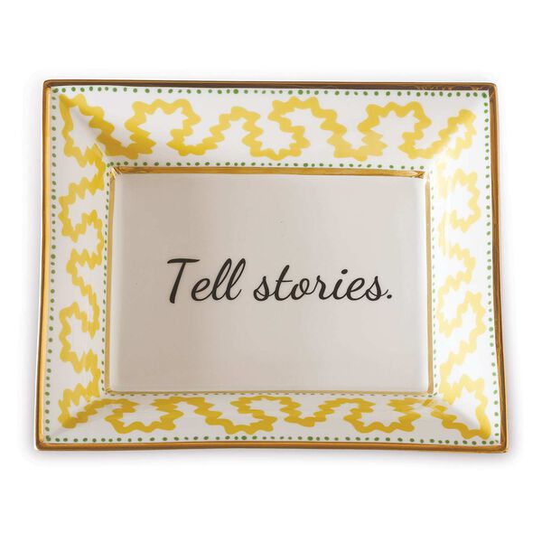 Yellow Tell Stories Plate, Set of Two, image 1