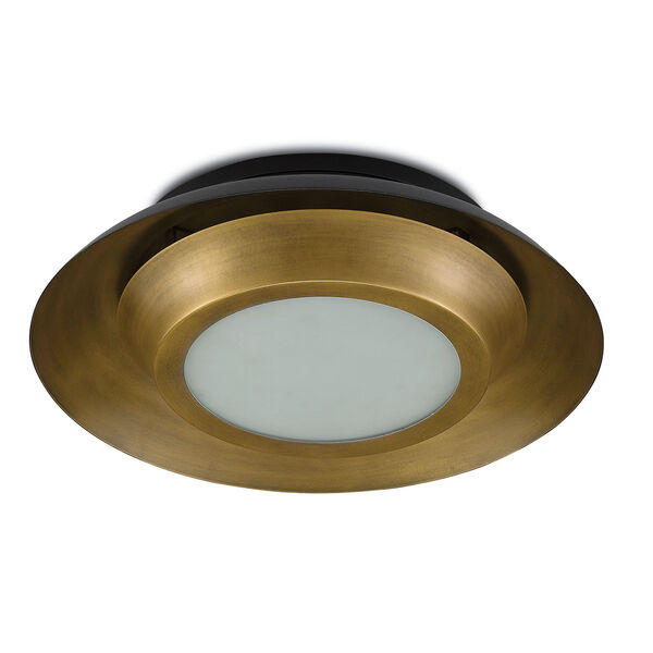 Metaphor Painted Antique Brass and Painted Black Three-Light Flush Mount, image 5