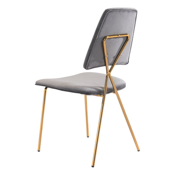 Chloe Gray and Gold Dining Chair, Set of Two, image 6