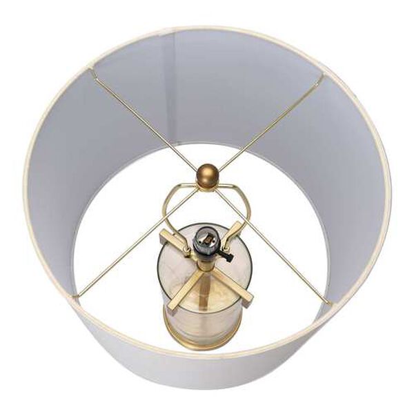 Brushed Gold and Glass One-Light Table Lamp, image 5