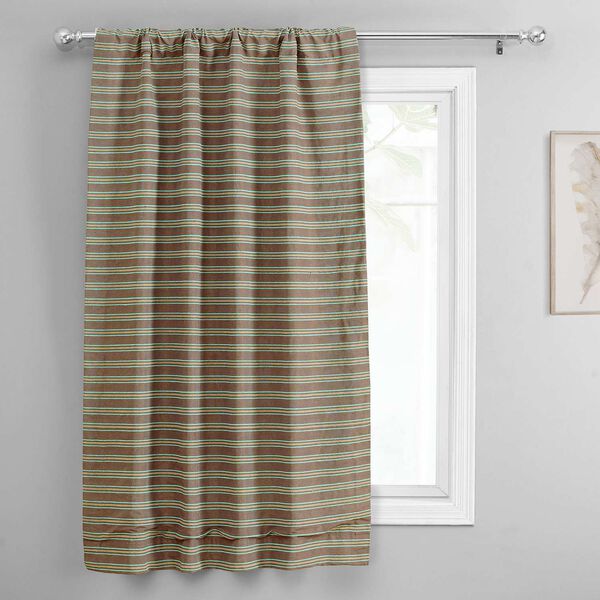 Mocha And Teal Hand Weaved Cotton Tie-Up Window Shade Single Panel, image 5