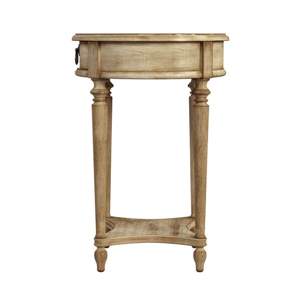 Jules Antique Beige One Drawer Round End Table with Storage, image 4