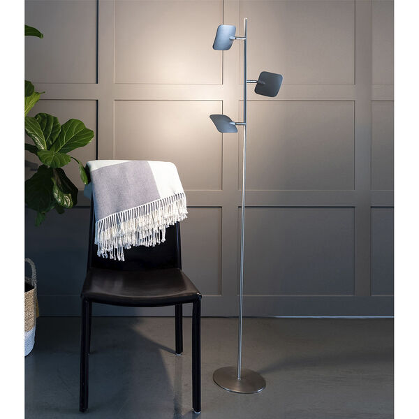Tree Silver Three-Light Integrated LED Floor Lamp, image 2