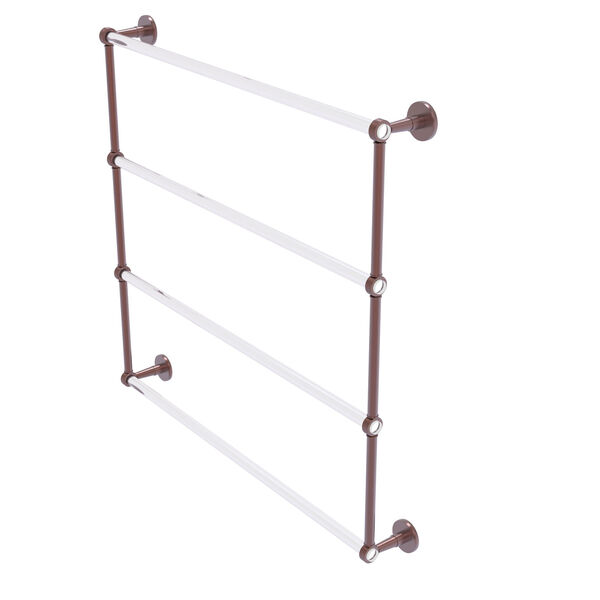 Clearview Antique Copper 4 Tier 36-Inch Ladder Towel Bar with Groovy Accent, image 1