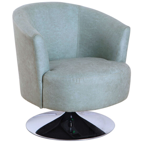 Nicollet Chrome Teal Fabric Armed Leisure Chair, image 1