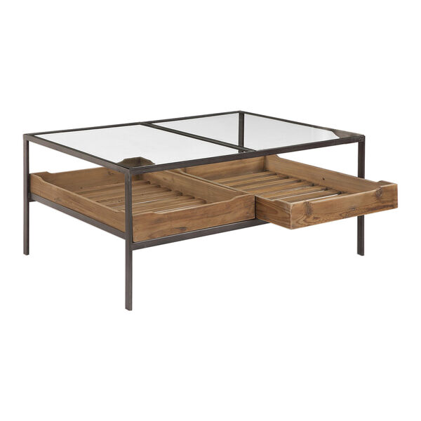 Silas Reclaimed Pine and Aged Steel Coffee Table, image 5