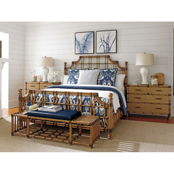 Twin Palms Brown St. Kitts Rattan Queen Bed, image 2