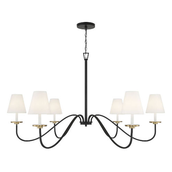 Lowry Black and Natural Brass Six-Light Chandelier, image 1