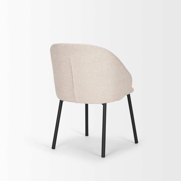 Shannon Oatmeal Fabric and Matte Black Metal Dining Chair, image 4