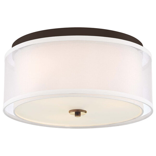 Studio 5 Painted Bronze with Natural Brushed Brass Three-Light Flush Mount, image 1