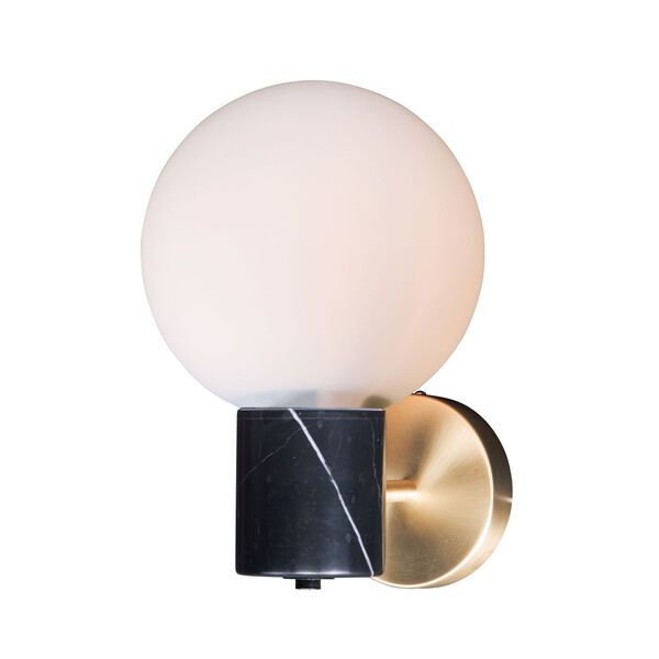 Vesper Satin Brass and Black Eight-Inch One-Light Wall Sconce, image 1