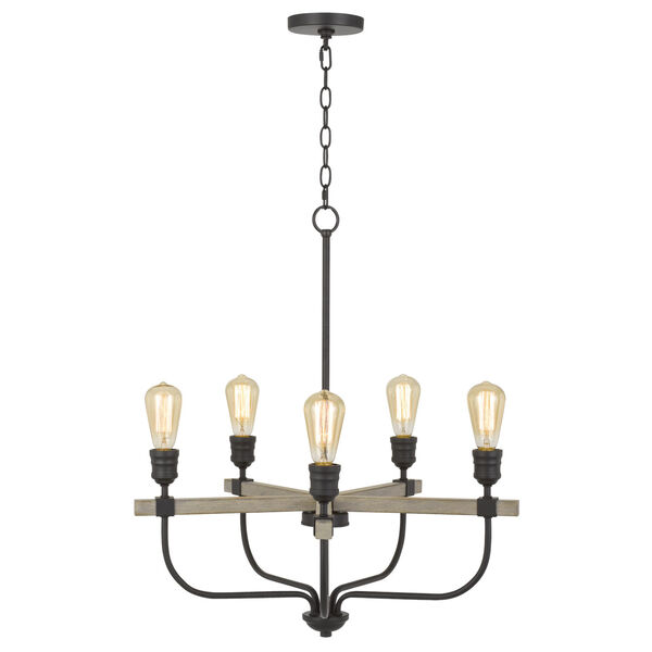 Sion Gray and Black Five-Light Chandelier, image 3