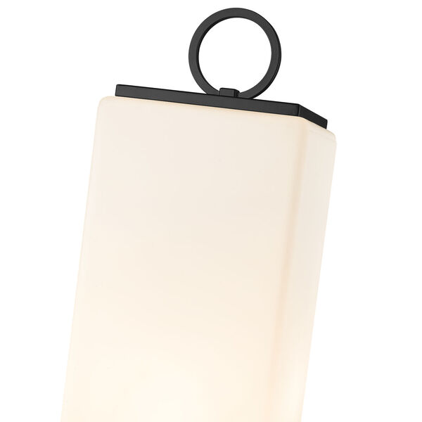 Sana Black Nine-Inch Three-Light Outdoor Post Mounted Fixture with White Opal Shade, image 3