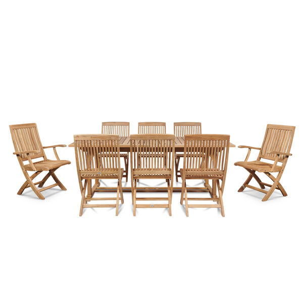 Dalton Nature Sand Teak Rectangular Teak Outdoor Dining Table with Extension, image 5
