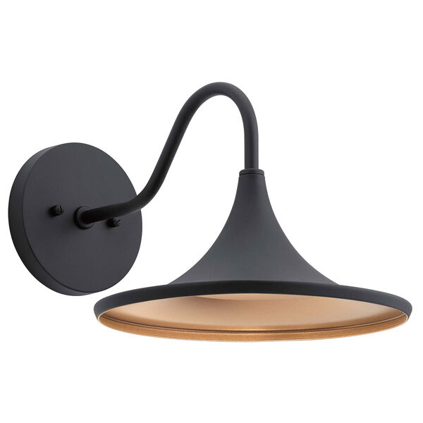 Elias Textured Black 11-Inch LED Outdoor Wall Sconce, image 1