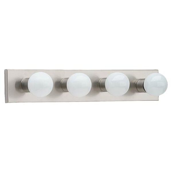 Center Stage Brushed Stainless Four-Light Bath Bar Light, image 1