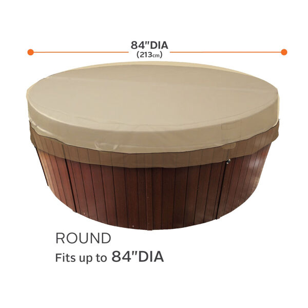 Ash Beige and Brown Round Hot Tub Cover, image 4