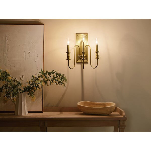 Homestead Natural Brass Three-Light Wall Sconce, image 4