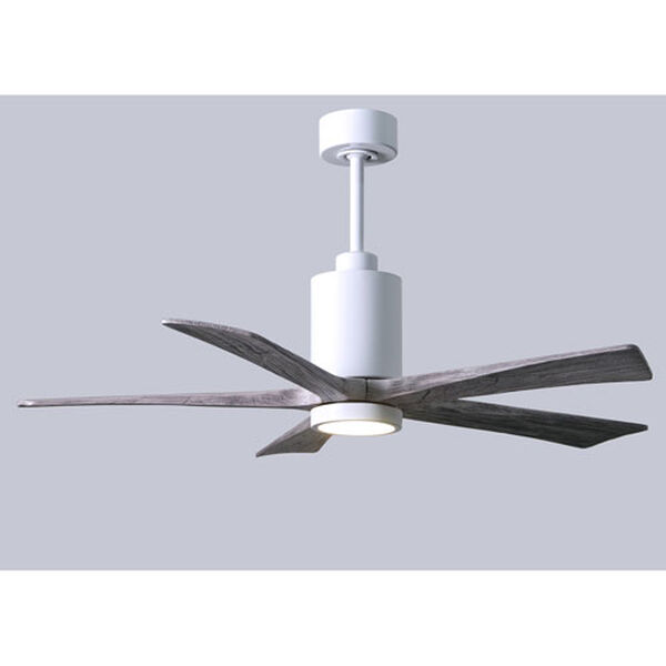 Patricia-5 White and Barnwood 52-Inch Five Blade LED Ceiling Fan, image 3