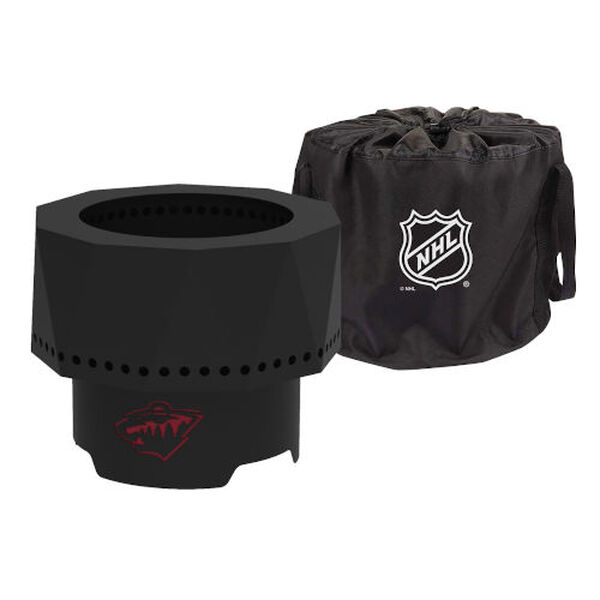 NHL Minnesota Wild Ridge Portable Steel Smokeless Fire Pit with Carrying Bag, image 1