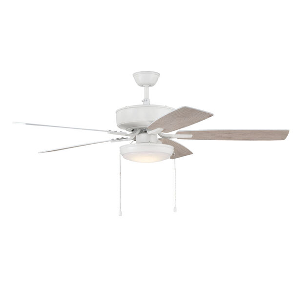 Pro Plus White 52-Inch LED Ceiling Fan with Frost Acrylic Pan Shade, image 5