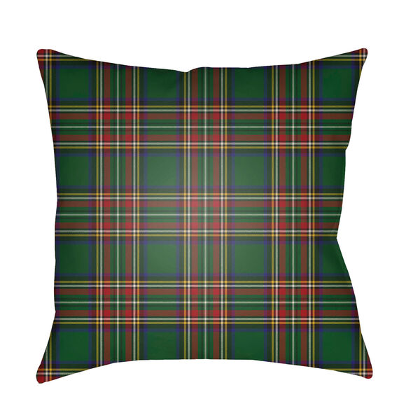 Green Tartan II 20-Inch Throw Pillow with Poly Fill, image 1