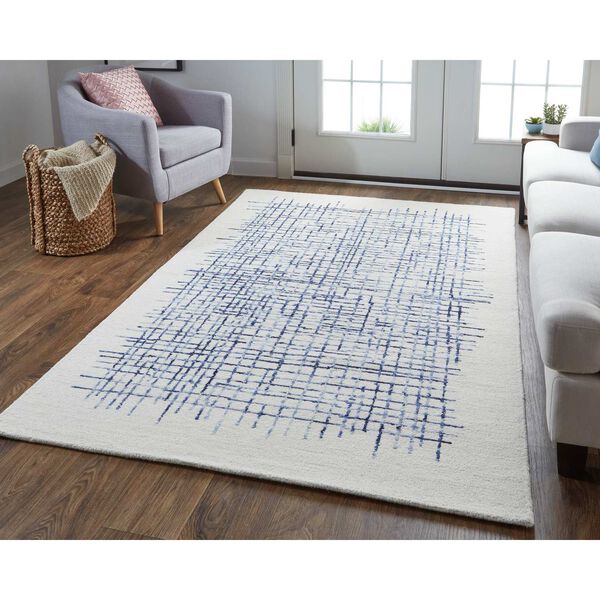 Maddox Ivory Blue Rectangular 3 Ft. 6 In. x 5 Ft. 6 In. Area Rug, image 3