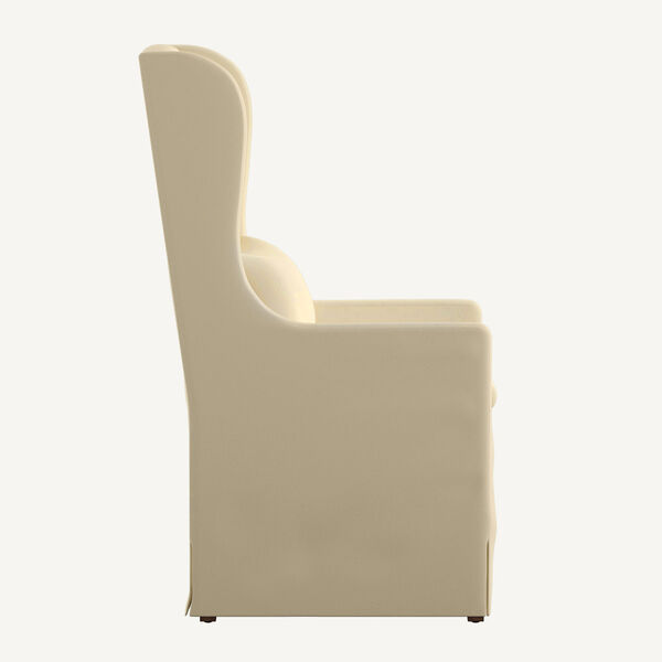 Lisle Cream White Slipcover Wingback Host Chair, image 2