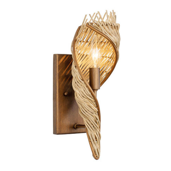 Flow Baguette Natural Rattan One-Light Right Wall Sconce, image 2