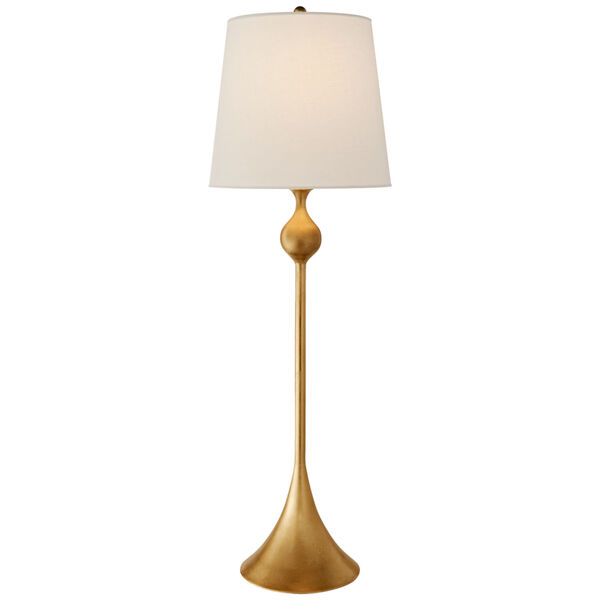 Dover Buffet Lamp in Gild with Linen Shade by AERIN, image 1