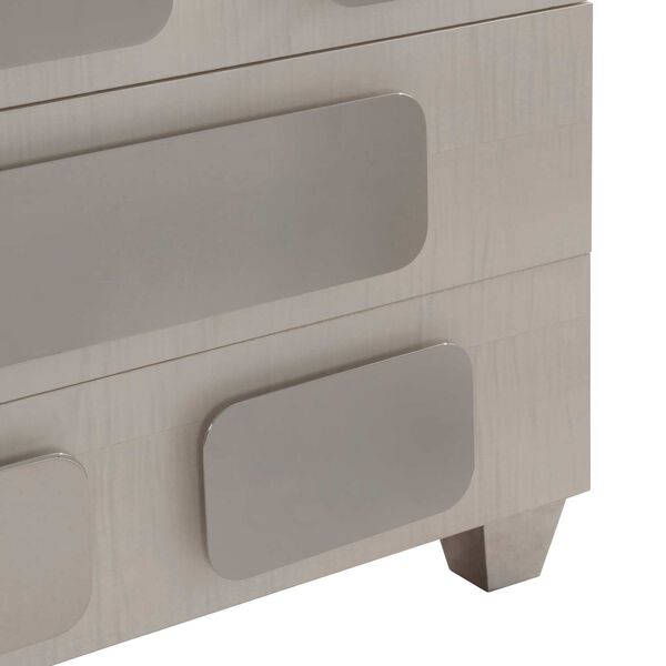 Padma White and Stainless Steel Nightstand, image 6