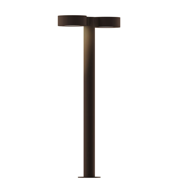 Inside-Out REALS Textured Bronze 28-Inch LED Double Bollard with Frosted White Lens, image 1