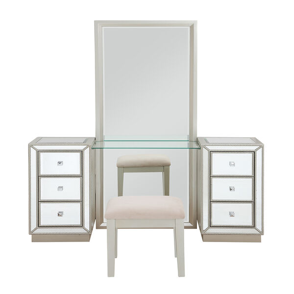 Six Drawer Console with Mirror and Stool, image 3
