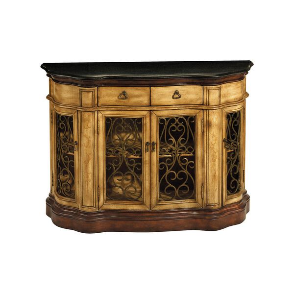 Cantebury Antique Tan and Black Cabinet, image 1